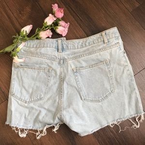 H&M Blue Jean Distressed Shorts.